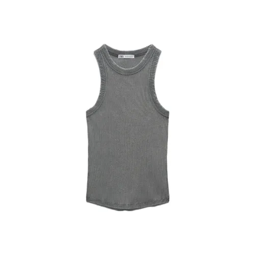 ZARA Tank Tops Women's Gray