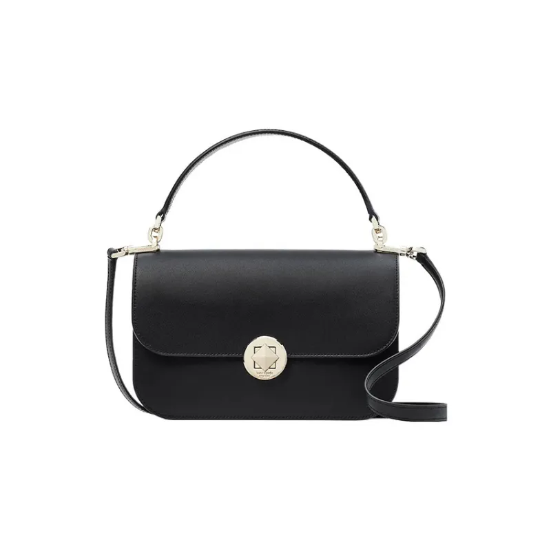 Kate Spade Smooth Leather Shoulder Bag, Crossbody Bag Regular Women's Black-0