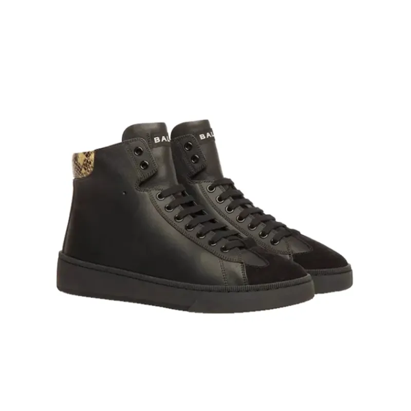 BALLY Anti Slip Wear Resistant High Top Skateboard Shoes Men's Black-2