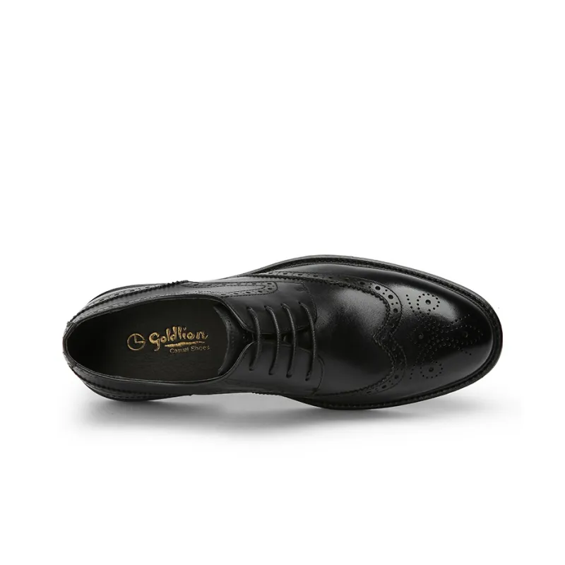 GOLDLION Dress Shoes Men Low Top Black/Brown-2