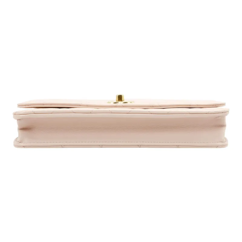 CHANEL 22SS Spring And Summer WOC Lambskin Wallet On Chain, Crossbody Bag, Shoulder Bag Women's Beige-3