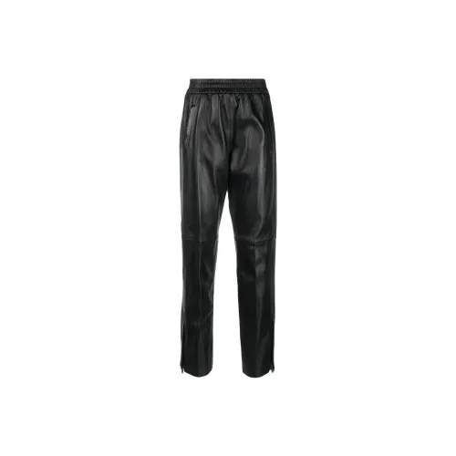 Golden Goose Leather Elastic-waist Cropped Trousers