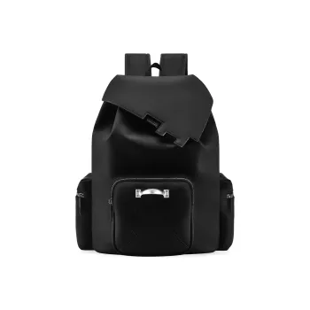 EPIPHQNY PU Gym Bag Travel Bag Backpack Unisex Black
