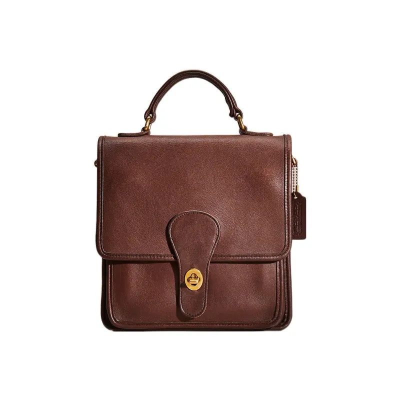 COACH Station Glove Tanning Square Bag Shoulder Bag Crossbody Bag Handbag Women's Vintage Brown-0