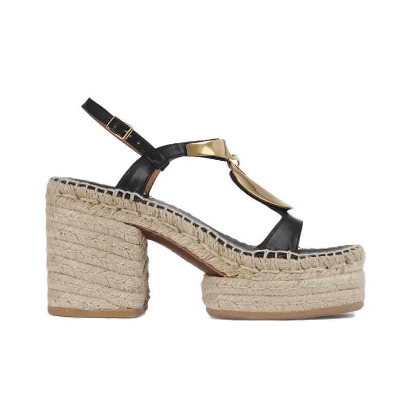 Chloé Pema High Block Heel Espadrille Sandals Women's-1