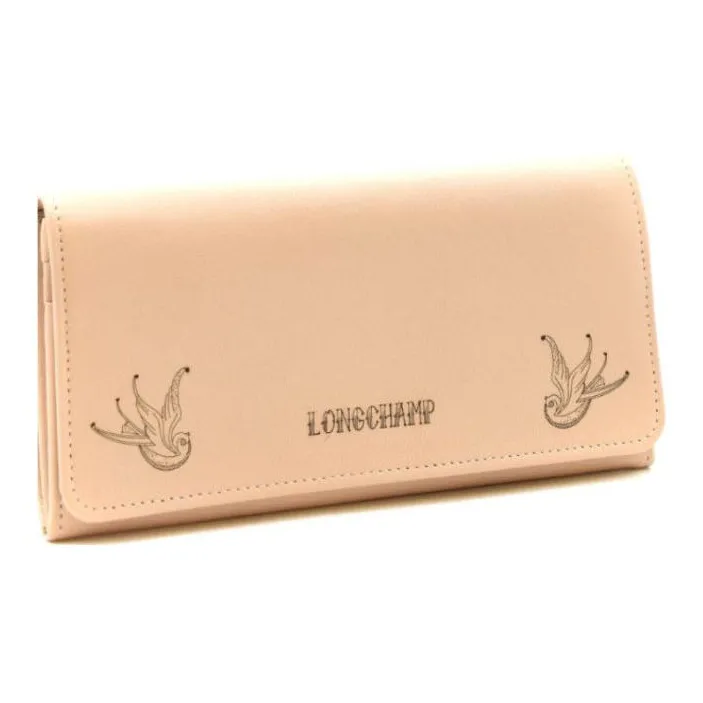LONGCHAMP Leather Wallet Women's Pink-1