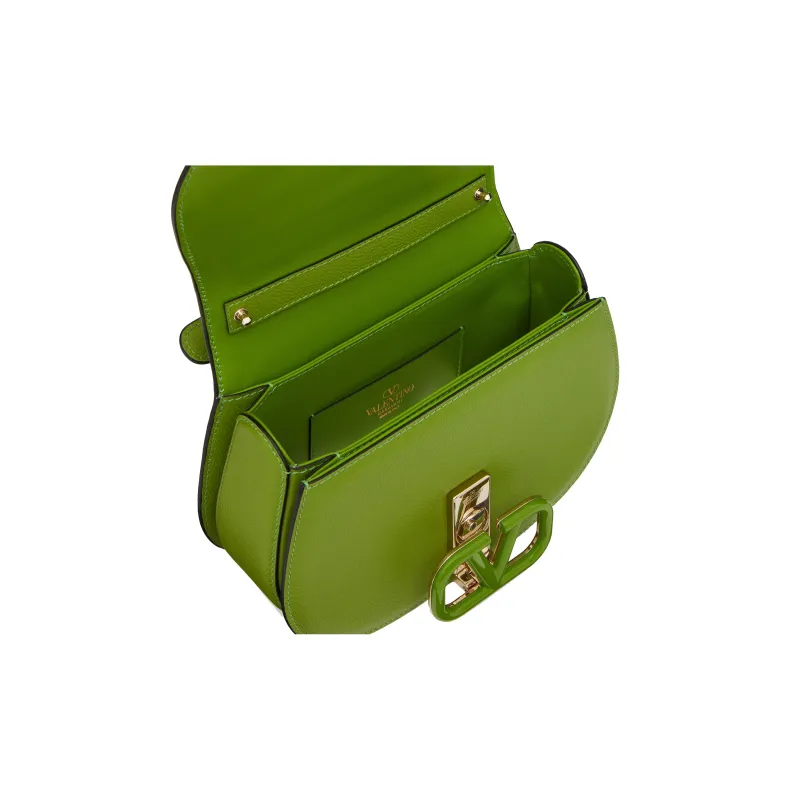 Valentino VSLING Grained Calfskin Saddle Bag Crossbody Bag Shoulder Bag Women's Green-5