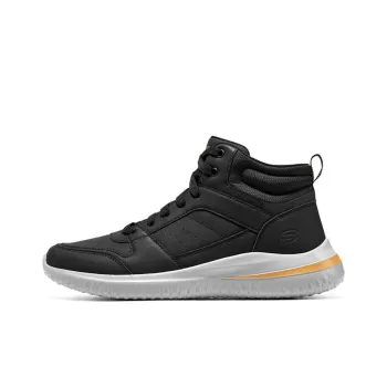 Skechers Delson 3.0 Non slip Wear resistant Shock Absorption High Top Casual Shoes Men's Black