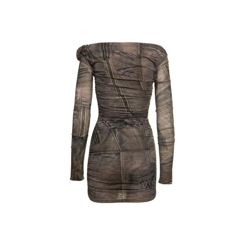 Blumarine Rose appliqué Trompe L'oeil Dress-1
