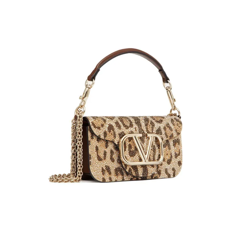 Valentino Locò Faux Crystal Baguette Bag Shoulder Bag, Crossbody Bag, Handbag Mini Women's Multicolor-1