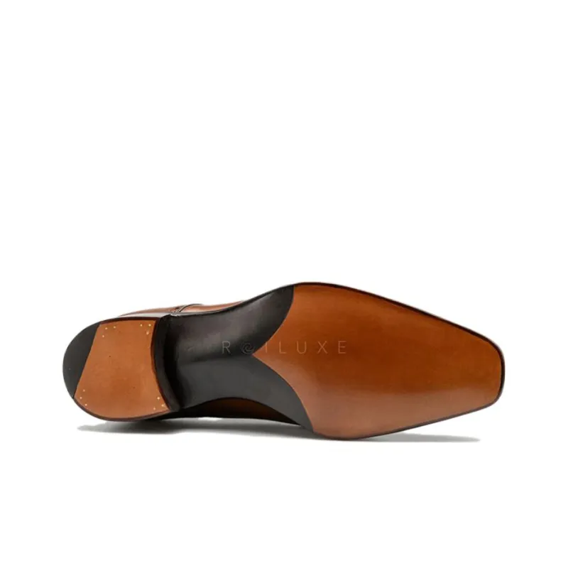 GAZIANO GIRLING Vintage Oak Dress Shoes Men's Yellow Brown-3