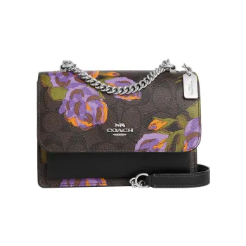 COACH Klare Canvas With Leather Small Square Bag Shoulder Bag Crossbody Bag Small Size Women's Coffee