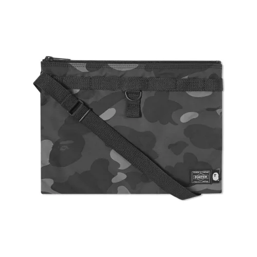 A BATHING APE Nylon Shoulder Bag, Crossbody Bag Regular Men's Dark Color Camouflage
