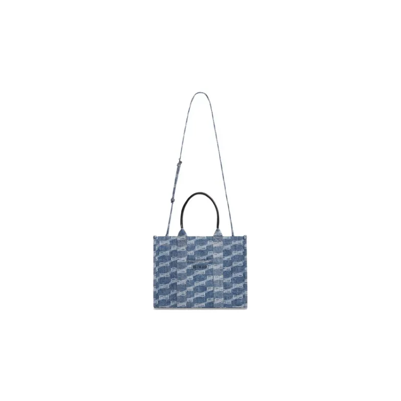 Balenciaga Bleached Denim Tote Bag Shopping Bag Shoulder Bag Crossbody Bag Handbag Medium Size Women's Blue-1