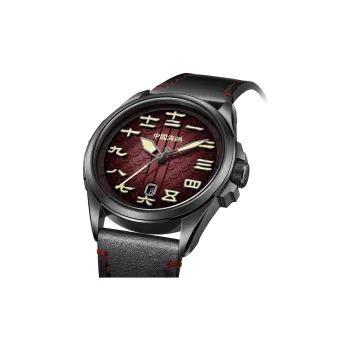 Sea Gull Automatic Mechanical Movement Genuine Leather Strap Watch Men's Watches Red Watch Dial 819.57.1058H