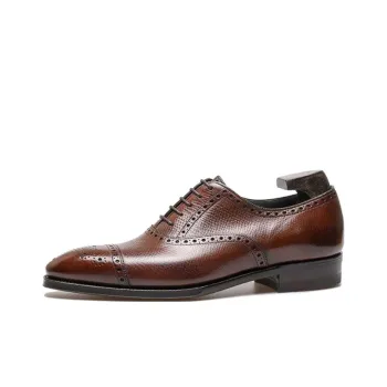 GAZIANO GIRLING Hatch Grain Dress Shoes Men's Brown