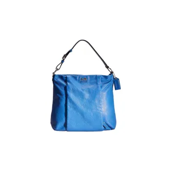COACH Madison Leather Tote Bag Shopping Bag Handbag Large Size Women's Dark Blue