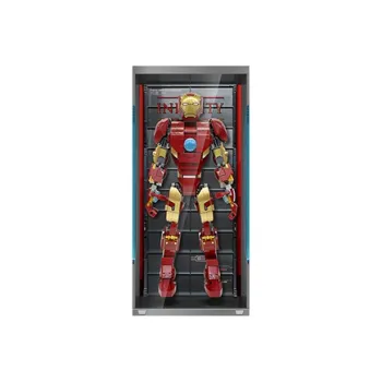 LIGHT YOUR BRICKS LeYiYi Compatibility Building Block 76206 Iron Man Doll Storage Box Model Accessories