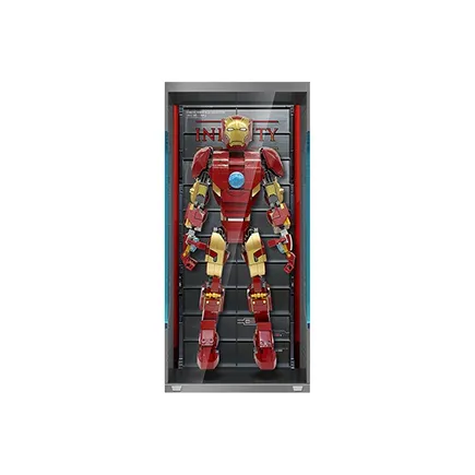 LIGHT YOUR BRICKS LeYiYi Compatibility Building Block 76206 Iron Man Doll Storage Box Model Accessories-0