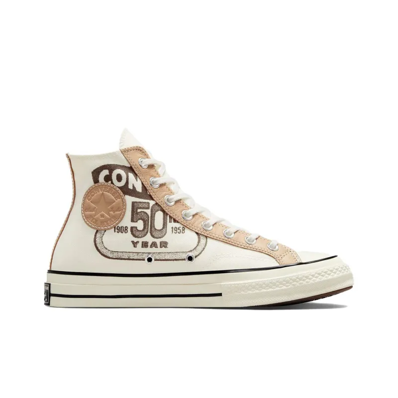 Chuck 70 Converse Leather Overlay High 'Egret Champagne Tan'-1