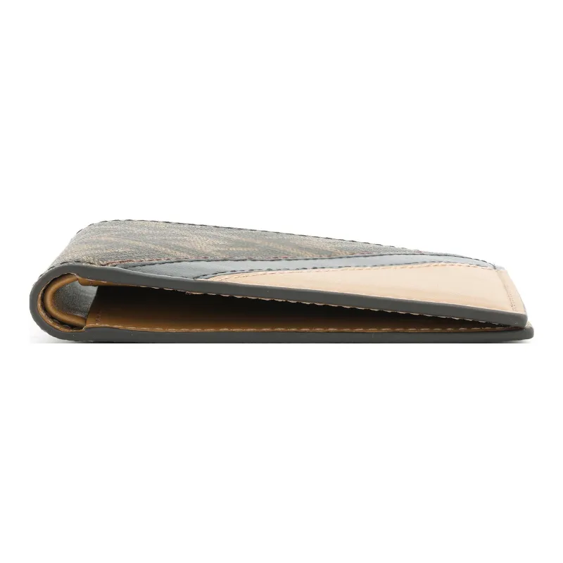 FENDI Cow Leather Patchwork Wallet Regular Men's Brown-3