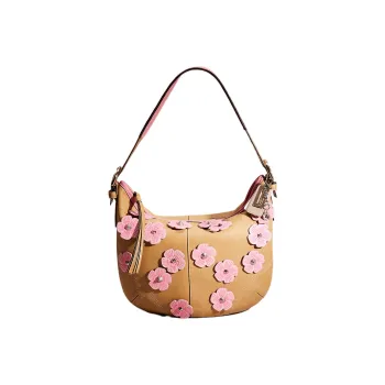 COACH Soho Leather Hobo Bag Handbag Shoulder Bag Women's Sand Yellow