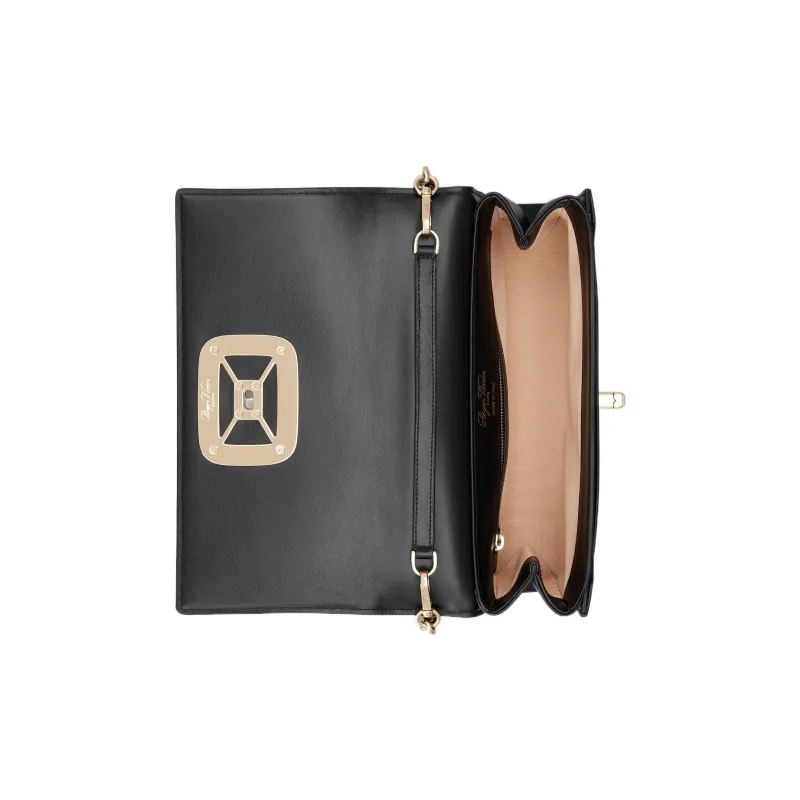Roger Vivier Viv' Choc Foldover Top Shoulder Bag-4
