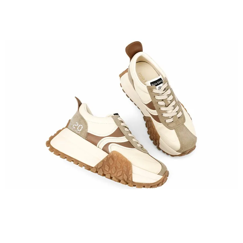 Rosa Bianca Chunky Sneakers Women's White Apricot-2