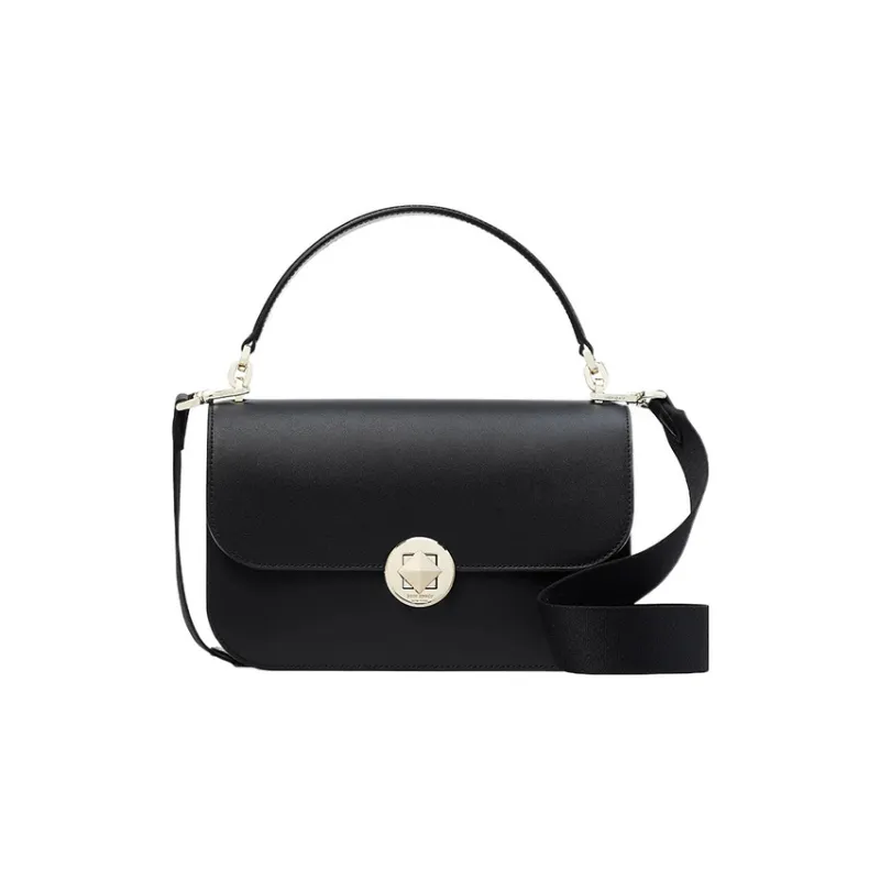 Kate Spade Smooth Leather Shoulder Bag, Crossbody Bag Regular Women's Black-1