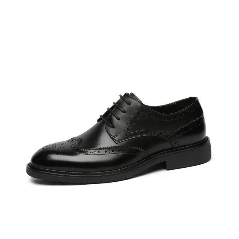 GOLDLION Dress Shoes Men Low Top Black/Brown-1