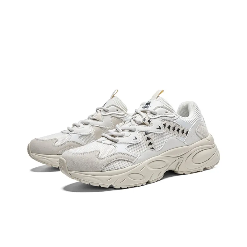 Kappa Anti Slip Wear Resistant Breathable Lightweight Low Top Chunky Sneakers Women's Heron Feather White-2