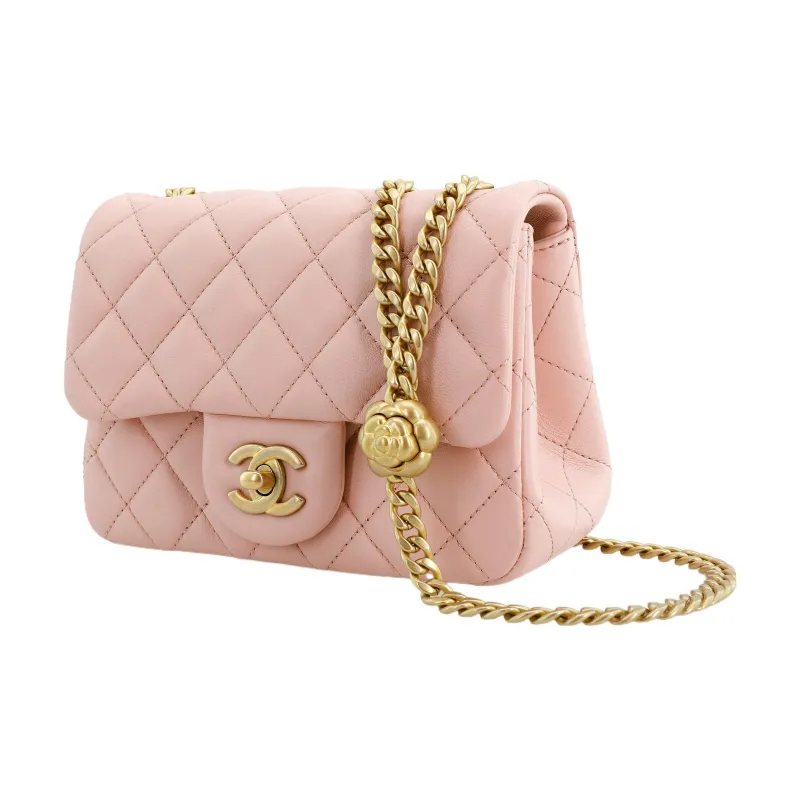 CHANEL Sheepskin Chain Bag, Crossbody Bag, Shoulder Bag Mini Women's Pink-1