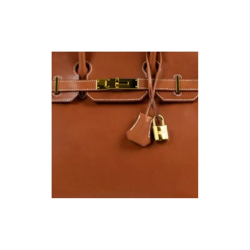 HERMES Birkin Barenia Cow Leather Birkin Bag Handbags Regular Women's 34 Fauve Light Tawny-4