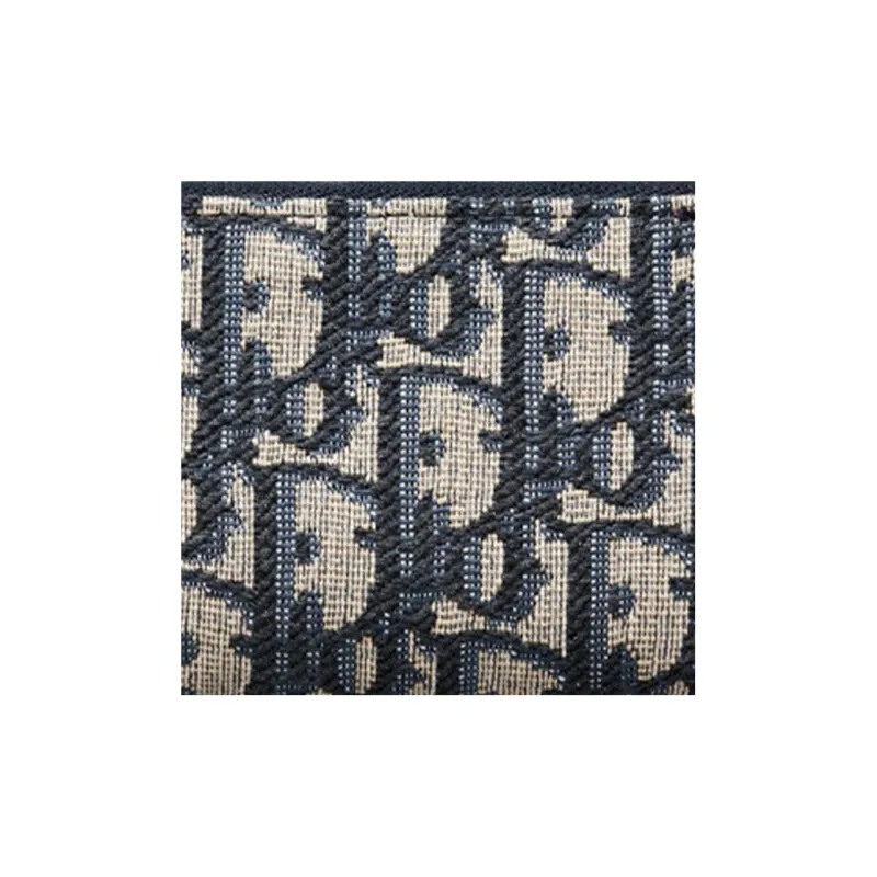 DIOR DiorTravel Twill Jacquard Key Pouch Women's Blue-4