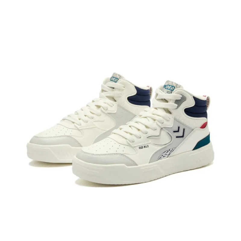 QIAODAN Inheritance 2.0 Warm Height Increasing High Top Skateboard Shoes Men's Ivory-1