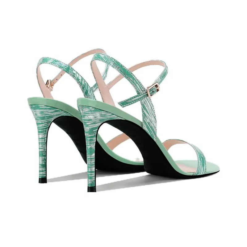 SHUDAIER One-Strap Sandals 8.5cm Women's Light Green-3