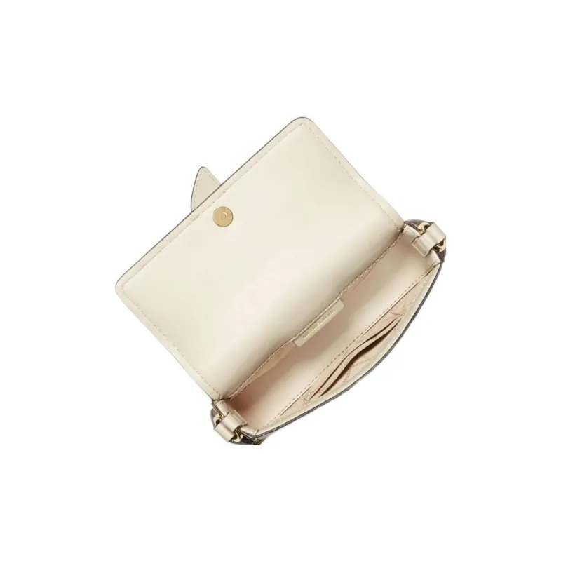 MICHAEL KORS Greenwich Leather Shoulder Bag, Crossbody Bag Extra Small Women's Cream White-2