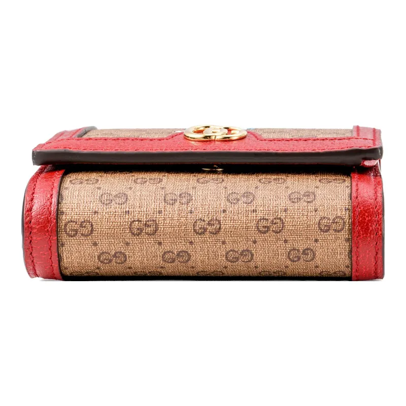 GUCCI Doraemon Collaboration Canvas With Leather Wallet Unisex Red/Ebony-3
