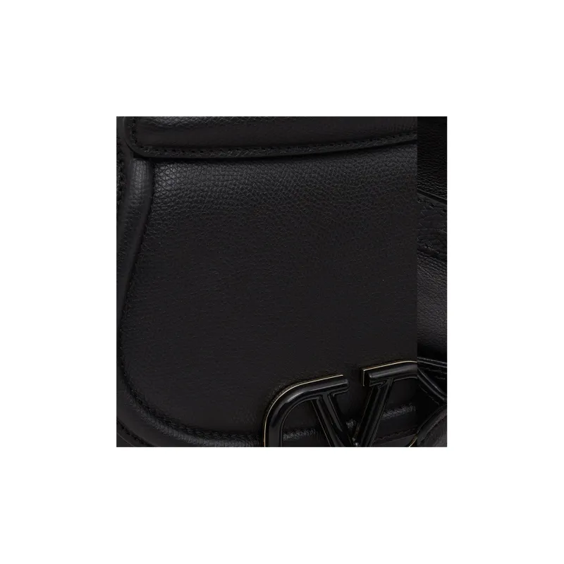 Valentino VSLING Grained Calfskin Saddle Bag Crossbody Bag Shoulder Bag Women's Black-6