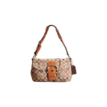COACH Soho Iconic Jacquard Messenger Bag Handbag Shoulder Bag Large Size Women's Brown Monogram