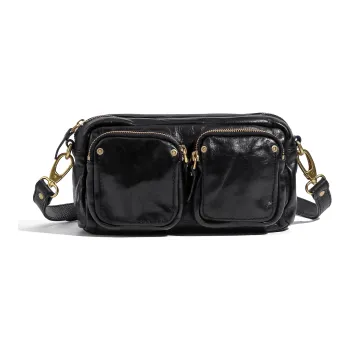 Ace Paul Cow Leather Sling Bag, Shoulder Bag, Crossbody Bag Medium Size Unisex Black/Coffee/Brown