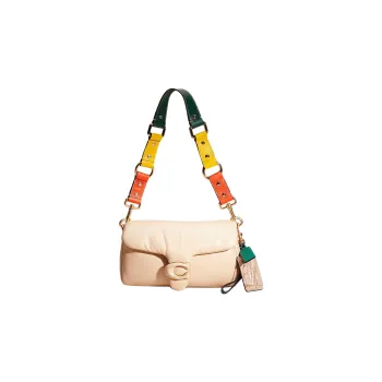 COACH Tabby Leather Pillow Bag Portable Crossbody Bag Shoulder Bag Women's Cream White
