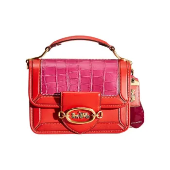COACH Hero Glove Tanned Leather Small Square Bag Shoulder Bag Small Size Women's Red