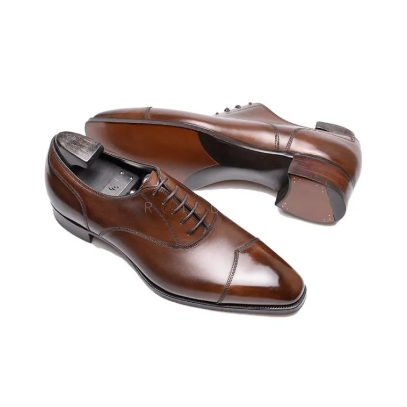 GAZIANO GIRLING Vintage Oak Dress Shoes Men's Brown-2