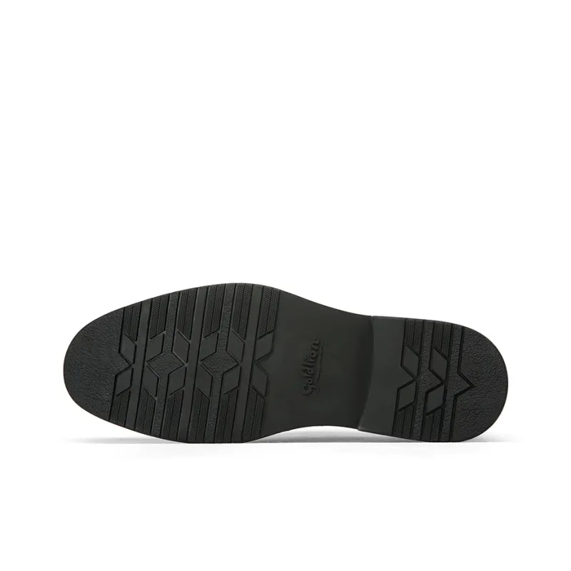 GOLDLION Dress Shoes Men Low Top Black/Brown-4