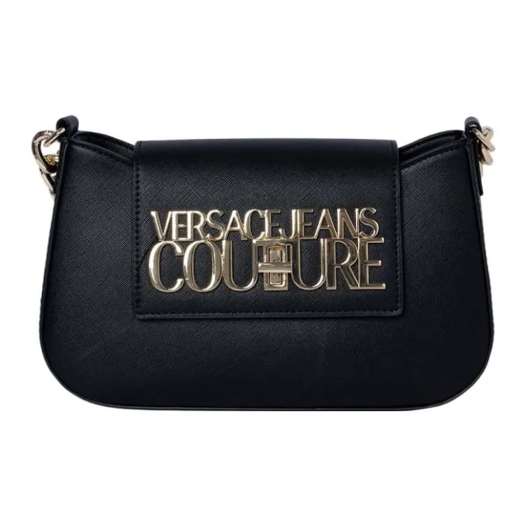 VERSACE JEANS COUTURE Polyurethane Handbag, Shoulder Bag Women's Black-1