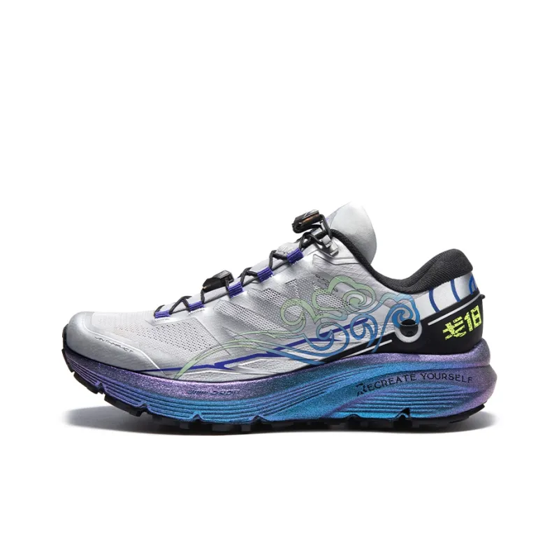 GE18 x KAILAS FUGA Cushioning Slip Resistant Coverage Rebound Low Top Running Shoes Women's Light Silver Gray-0