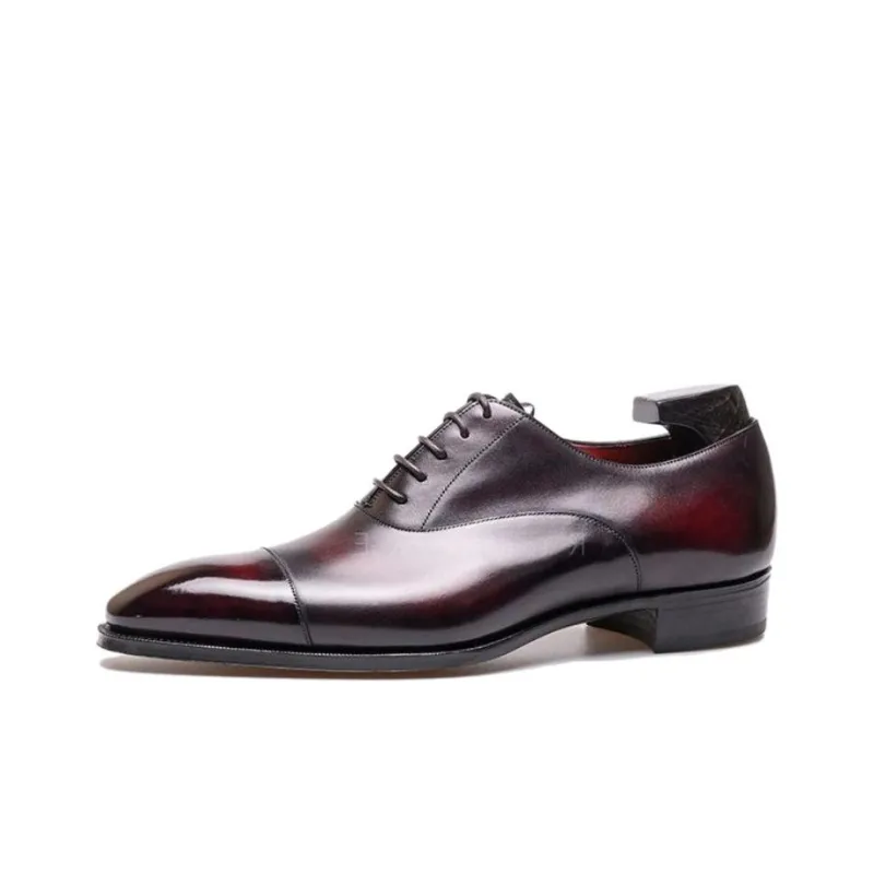 GAZIANO GIRLING Marguax Patina Dress Shoes Men's Red Brown-0