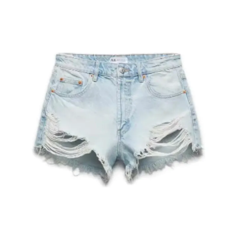 ZARA Denim Shorts Women's Light Blue-1