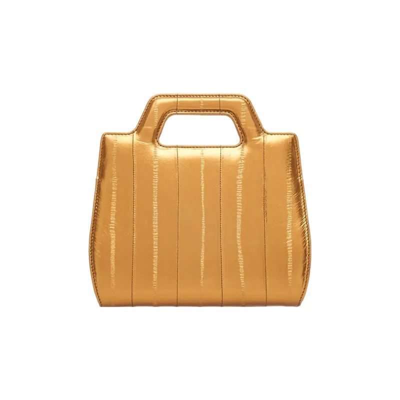 FERRAGAMO Eel Skin Shoulder Bag Crossbody Bag Handbag Mini Women's Gold-2